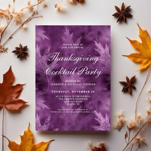 Modern Fall Leaves Thanksgiving Dinner Party  Invitation