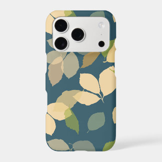 Modern Fall Leaves with Teal Background