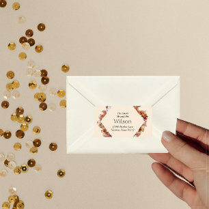 Modern Fall Orange BOHO Return Address Label