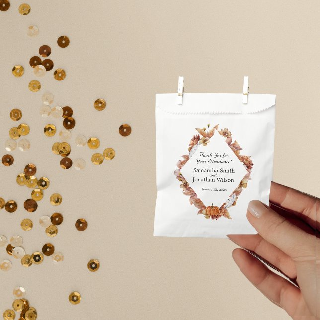 Modern Fall Orange BOHO Wedding  Favour Bag (Creator Uploaded)