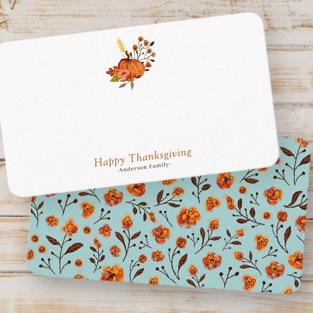 Modern Fall Pumpkins Pattern Thanksgiving Place Card (Creator Uploaded)
