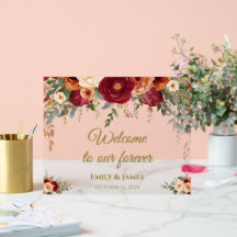 Modern Fall Wedding Acrylic Welcome Sign