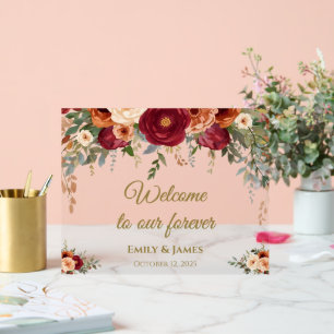 Modern Fall Wedding Acrylic Welcome Sign