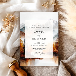 Modern Fall Wedding Simple Invitation
