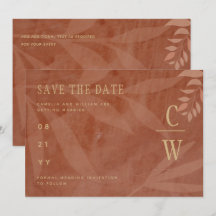 Modern FALL Wedding Terracotta Gold Leaves