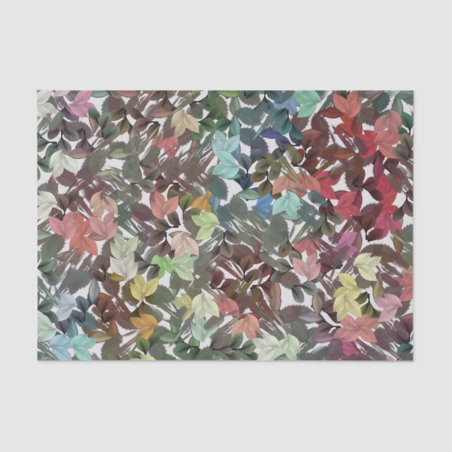 Modern Falling Leaves Print Tissue Paper (Front)