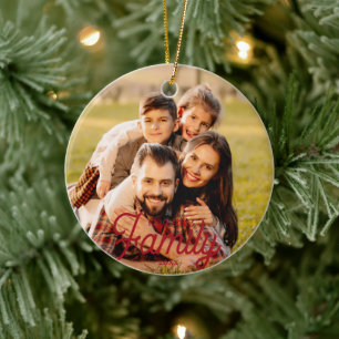 Modern Family 2 Photo Name Custom Colour Ceramic O Ornament