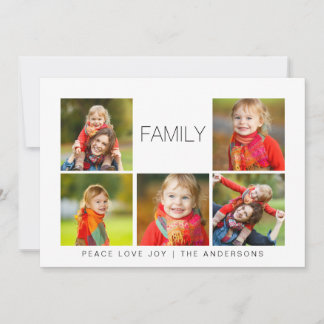 Modern Family 5 Photo Collage Holiday Photo Card