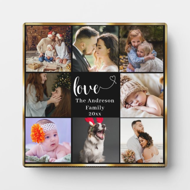 Modern family bold love 8 photo valentine's day plaque (Front)