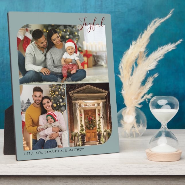 Modern Family Christmas Photo Grandma Personalized Plaque (Side)