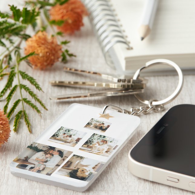Modern Family Christmas Tree Photo With Star Keychain (Front Right)