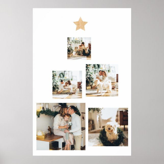 Modern Family Christmas Tree Photo With Star Poster (Front)