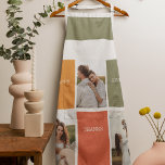 Modern Family Collage Photo | Happy Thanksgiving  Apron<br><div class="desc">Best Gift For Your Friends And Family,  Personalized Thanksgiving Three Photo And Text With Autumn Colors. Happy Thanksgiving</div>