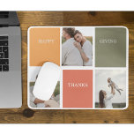 Modern Family Collage Photo | Happy Thanksgiving Mouse Pad<br><div class="desc">Best Gift For Your Friends And Family,  Personalized Thanksgiving Three Photo And Text With Autumn Colors. Happy Thanksgiving</div>