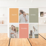 Modern Family Collage Photo | Happy Thanksgiving  Wooden Box Sign<br><div class="desc">Best Gift For Your Friends And Family,  Personalized Thanksgiving Three Photo And Text With Autumn Colours. Happy Thanksgiving</div>