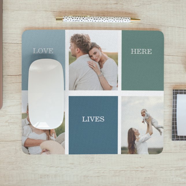 Modern Family Collage Photo | Love Live Here  Mouse Pad (Creator Uploaded)