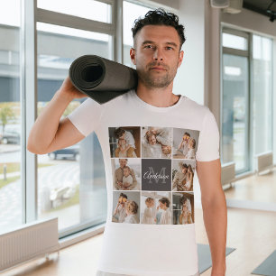 Modern Family Collage Photo & Personalized Gift T-Shirt