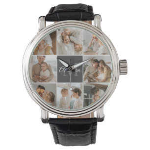 Modern Family Collage Photo & Personalized Gift Watch