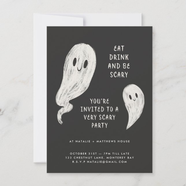 Modern family halloween party invitation (Front)