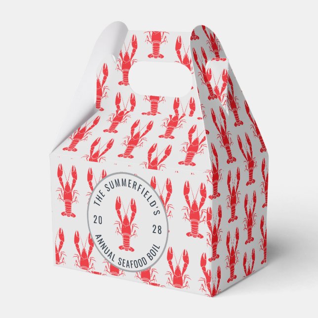 Modern Family Lobster Boil Custom Favor Box (Front Side)