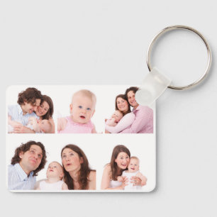 Modern Family Love Quote Custom Photo Collage Keychain