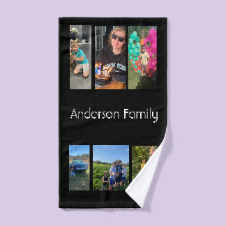 modern family memory collage photo  hand towel