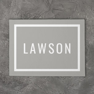 Modern Family Monogram   Grey Doormat