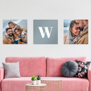 Modern Family Monogram Photo Wall Art