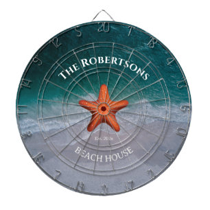 Modern Family Name Beach House  Dartboard