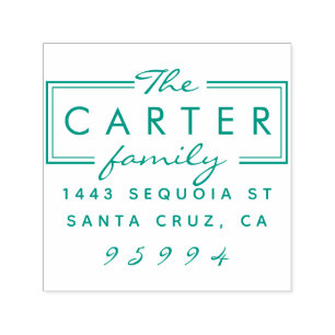 Modern Family Name Elegant Script Return Address Self-inking Stamp
