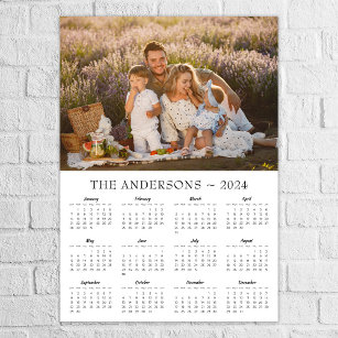 Modern family photo 2024 calendar poster