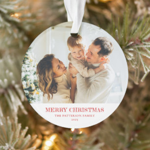Modern Family Photo Christmas Red Ornament