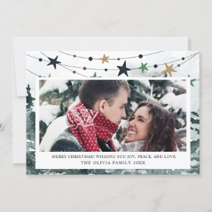 Modern Family Photo Christmas Tree Holiday Card