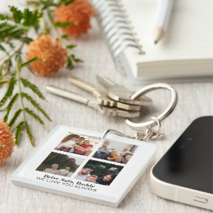 Modern Family Photo Collage Custom Acrylic Keychai Keychain