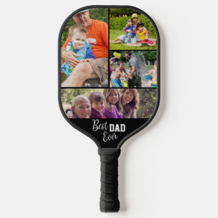 Modern Family Photo Collage for Dad Pickleball Paddle