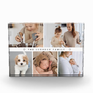 Modern Family Photo Collage Personalized name Block