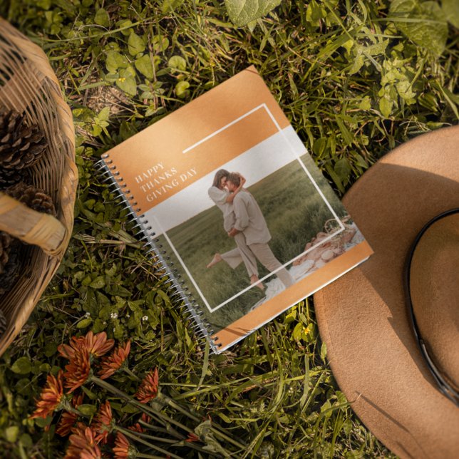 Modern Family Photo& Happy Thanksgiving Day Gift Notebook (Creator Uploaded)