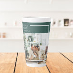 Modern Family Photo | Joyful Merry Blessed | Green Latte Mug<br><div class="desc">Modern Family Photo | Joyful Merry Blessed | Green</div>