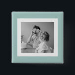 Modern  Family Photo Mint Simple Lovely Gift 2 Inch Square Button<br><div class="desc">Modern  Family Photo Mint Simple Lovely Gift</div>