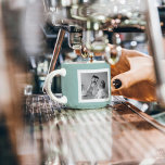Modern  Family Photo Mint Simple Lovely Gift Espresso Cup<br><div class="desc">Modern  Family Photo & Black Dots Beauty Gift</div>