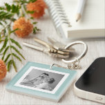 Modern  Family Photo Mint Simple Lovely Gift Keychain<br><div class="desc">Modern  Family Photo Mint Simple Lovely Gift</div>