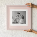 Modern Family Photo Pastel Pink Simple Gift Poster<br><div class="desc">Modern Family Photo Pastel Pink Simple Gift</div>
