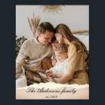 Modern Family Photo & Personalized Name Gift Poster<br><div class="desc">Modern Family Photo & Personalized Name Gift</div>