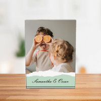 Modern Family Photo & Personalized Name Mint Gift