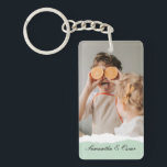 Modern Family Photo & Personalized Name Mint Gift Keychain<br><div class="desc">Introducing the Modern Family Photo & Personalized Name Mint Gift! This unique and thoughtful gift is designed to celebrate and cherish your family's special moments.Give the gift of cherished memories and personalized sweetness with the Modern Family Photo & Personalized Name Mint Gift. It's a meaningful and delightful way to celebrate...</div>