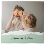 Modern Family Photo & Personalized Name Mint Gift Tile<br><div class="desc">Introducing the Modern Family Photo & Personalized Name Mint Gift! This unique and thoughtful gift is designed to celebrate and cherish your family's special moments.Give the gift of cherished memories and personalized sweetness with the Modern Family Photo & Personalized Name Mint Gift. It's a meaningful and delightful way to celebrate...</div>