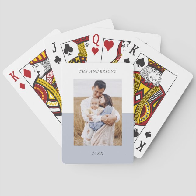 Modern Family Photo Personalized Playing Cards (Back)