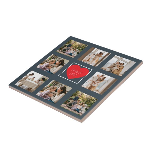 Modern Family Photo Personalized  Tile (Side)
