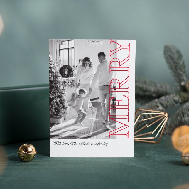 Modern Family Photo | Red Merry Christmas  (Creator Uploaded)