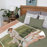 Modern Family Photo | Thankful Blessed Grateful Fleece Blanket<br><div class="desc">Modern Family Photo | Thankful Blessed Grateful</div>